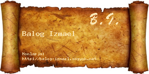 Balog Izmael névjegykártya